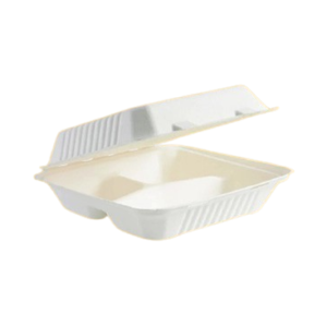 8"x 8" 3 Compartment Clamshell box